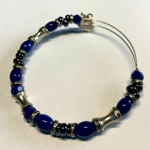 3/$20 Alex and Ani blue bead and silver bracelet